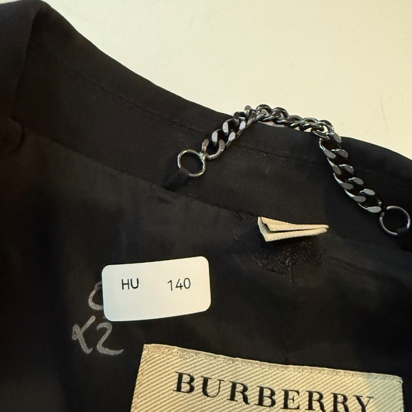Burberry London Designer Solid Black Wool Stretch Blazer Suit Set Womens Size 14 - Picture 16 of 16